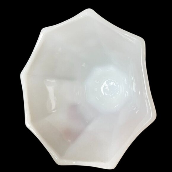 Vtg Milk Glass Lidded Candy Dish Embossed Grapes Leaves Smooth Glass Compote - Picture 11 of 13